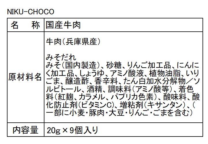 うすながの肉チョコ
